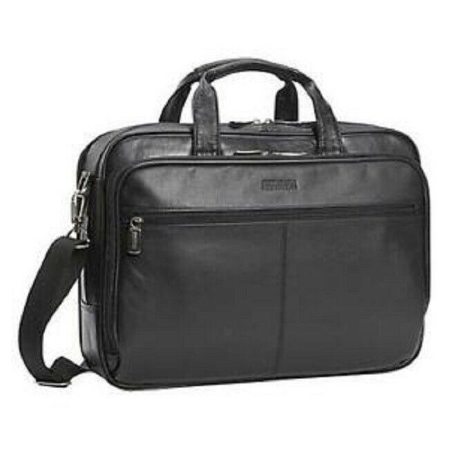 Kenneth cole reaction manhattan leather double gusset laptop clearance briefcase