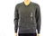 John Ashford Mens Long-Sleeve Charcoal Gray Striped Ribbed V-Neck Knit Sweater L - evorr.com