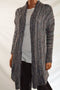 American Rag Cie Women Black Open Front Marled Mixed-Knit Long Cardigan Shrug XS