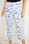 $89 Charter Club Women's Blue Printed Bristol Capri cropp Jeans Denim Plus 14W