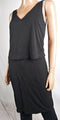 $139 New Ralph Lauren Women's Sleeveless V-Neck Layer Black Tunic Dress Small