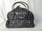 New Nicole Miller Wheeled Weekender Duffel 22" carry on Bag Black Printed