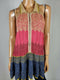 Free People Women Sleeveless Knitted Tunic Peplum Sweater Top Collared Size L - evorr.com