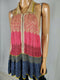 Free People Women Sleeveless Knitted Tunic Peplum Sweater Top Collared Size L - evorr.com