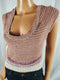 New Free People Women's Cap Sleeve Multi Knit Scoop Neck Blouse Top Size M - evorr.com