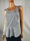 Lucky Brand Women's Sleeveless Black Striped Scoop Neck Peplum Blouse Top Size S - evorr.com