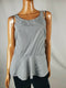 Lucky Brand Women's Sleeveless Black Striped Scoop Neck Peplum Blouse Top Size S - evorr.com