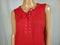 INC CONCEPTS Women's Red Lace up Neck W/ Slits Linen Tunic Blouse Top Plus 1X - evorr.com