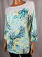 Charter Club Women 3/4 Sleeve Boat-Neck Print Button Blouse Tunic Top Plus 2X - evorr.com