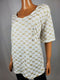 Karen Scott Women Elbow Sleeve V-Neck White Butterfly Glitter Blouse Top Plus 2X - evorr.com