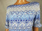 New Karen Scott Women's Elbow Sleeve Boat Neck Blue Geo Print Blouse Top Size L - evorr.com