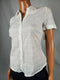 New Karen Scott Women Short Sleeve Eyelet Cotton Button Shirt Blouse Top Size M - evorr.com