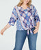 Style&Co Women Long Sleeve Blue Paids Button Front Tie Front Blouse Top Plus 2X - evorr.com