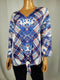 Style&Co Women Long Sleeve Blue Paids Button Front Tie Front Blouse Top Plus 2X - evorr.com