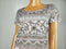 New Style&Co. Women Short Sleeve Beige Brown Print Scoop Neck U-Hem Blouse Top M - evorr.com