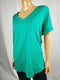 Style&Co Women's Cuffed Short Sleeve Green V-Neck Pocket Tee Blouse Top Plus 3X - evorr.com