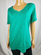 Style&Co Women's Cuffed Short Sleeve Green V-Neck Pocket Tee Blouse Top Plus 3X - evorr.com