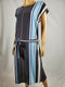 $99 New ALFANI Women's Scoop-Neck Black Multi Striped Belted Midi Dress Plus 22W - evorr.com