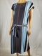 $99 New ALFANI Women's Scoop-Neck Black Multi Striped Belted Midi Dress Plus 22W - evorr.com