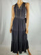 $158 New Michael Kors Black Stretch Belted Maxi Dress Chain Neck Size Petite P - evorr.com