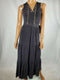 $158 New Michael Kors Black Stretch Belted Maxi Dress Chain Neck Size Petite P - evorr.com