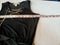 $158 New Michael Kors Black Stretch Belted Maxi Dress Chain Neck Size Petite P - evorr.com