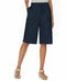 New KAREN SCOTT Women's Blue Knit Skimmer Shorts Drawstring Knee Length Size 2XL - evorr.com