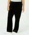 Karen Scott Women Pull On Velvet Straight Leg Cotton Casual Pants Black Plus 3X - evorr.com