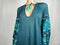 New Free People Womens Long Sleeve Green Tie Neck Mix it Up Linen Blouse Top S - evorr.com