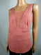 New Free People Women Sleeveless Knit Top Mesh Inset Cotton Blouse Top Pink L - evorr.com