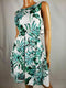 Taylor Women Ivory Green Digital Print Sleeveless A-line Pockets Lined Dress 6 - evorr.com