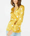 New INC Concepts Womens Long Sleeve Yellow Polka Dot Wrap Blouse Top Belted S