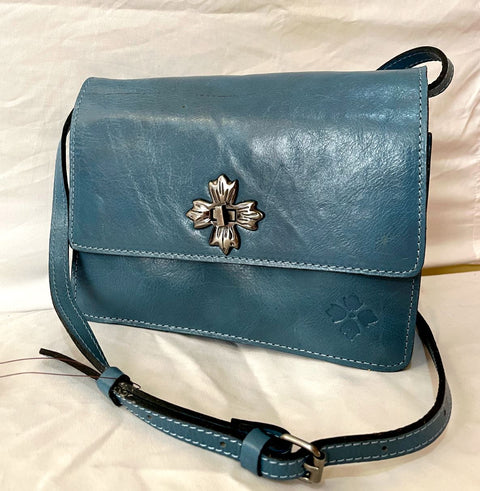 $169 Patricia Nash Women's Blue Consilina Leather Crossbody Shoulder Bag