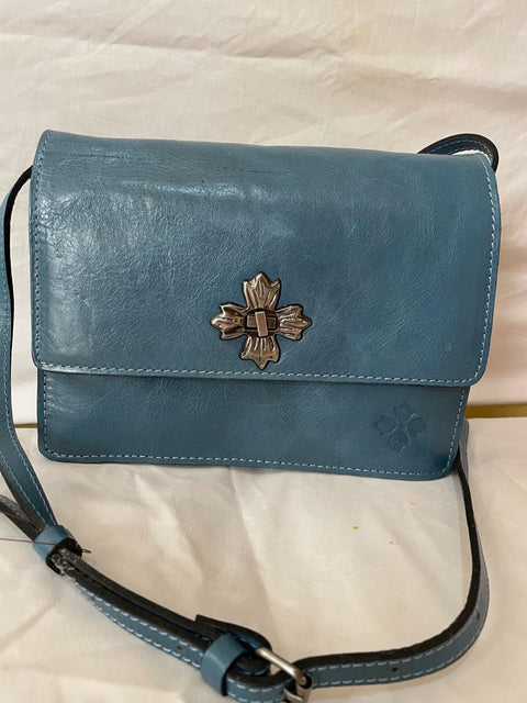 $169 Patricia Nash Women's Blue Consilina Leather Crossbody Shoulder Bag