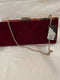 New INC International Concepts Women's Kelsie Velvet Shoulder Chain Clutch Red