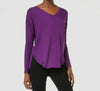 New INC Concepts Women's Long Sleeve Hi Low Purple Blouse Top Size XS