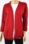 Karen Scott Womens 3/4 Sleeve Red Open Front Buttoned Cuff Cardigan Shrug Top L