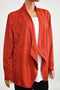 JM Collection Women's Open-Front Stretch Red Draped Suede Cardigan Shrug Top L