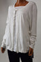 Karen Scott Women's Long-Sleeve White Pointelle Knit Cardigan Sweater Top L