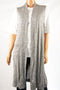 Alfani Women's Sleeveless Gray Open Front Marled Vest Cardigan Shrug Top M