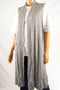 Alfani Women's Sleeveless Gray Open Front Marled Vest Cardigan Shrug Top M