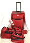 $200 TAG Travel-Collection Springfield III 4 PC Suitcase Luggage Set Red Soft