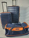 $500 New Nautica Sea Tide 3-Piece Hardside Luggage Set Blue Orange Travel Bag