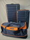 $500 New Nautica Sea Tide 3-Piece Hardside Luggage Set Blue Orange Travel Bag