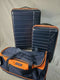 $500 New Nautica Sea Tide 3-Piece Hardside Luggage Set Blue Orange Travel Bag