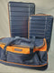 $500 New Nautica Sea Tide 3-Piece Hardside Luggage Set Blue Orange Travel Bag