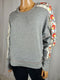 We The Free Women Scoop Neck Long Sleeve Gray Sweatshirt Pull over Blouse Top S - evorr.com