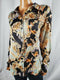 New Free People Women's Long Sleeve Floral Buttons Front Blouse Top Black Size L - evorr.com