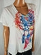 Denim & Supply Ralph Lauren Women V-Neck Digital Printed White Pullover Blouse L - evorr.com