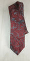 New Geoffrey Beene Men's Paisley Red Dress Shirt Neck Tie Size One - evorr.com